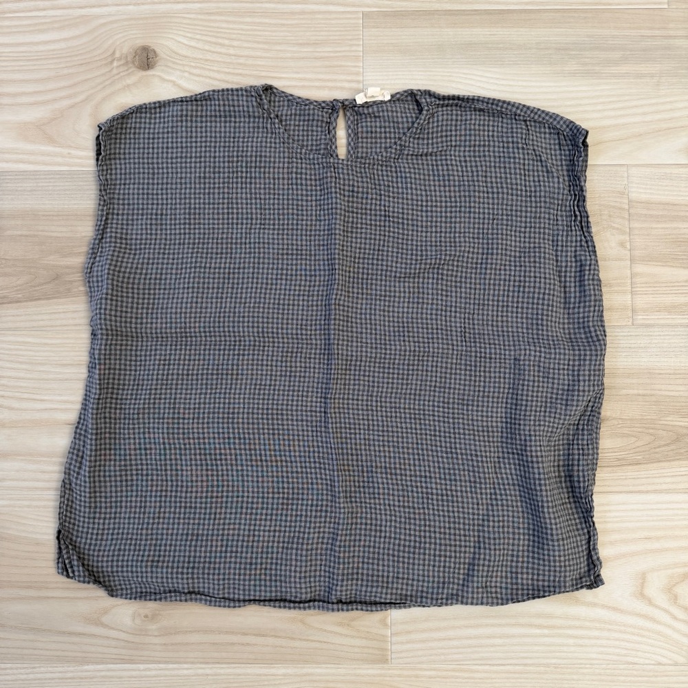 Eileen Fisher Puckered Organic Linen Square Top
